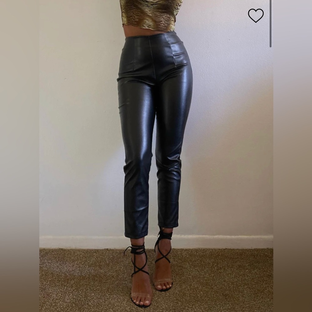 Princess Polly Black Faux Leather Leggings